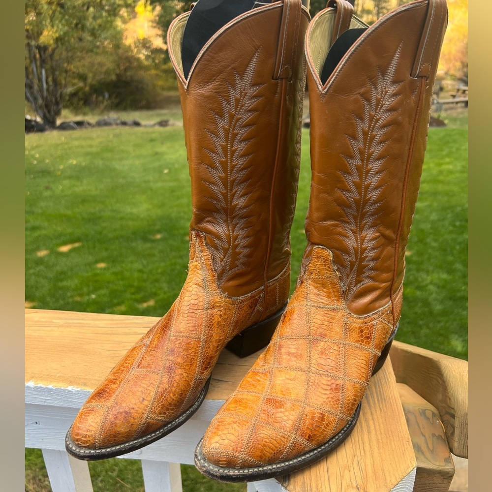 Ultra Rare Tony Lama Gold Label Patchwork 9.5D